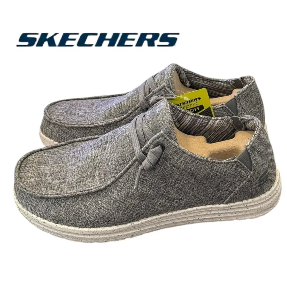 New Skechers “Melson - Chad” Men’s Gray Casual Slip-On Loafers Shoes 10